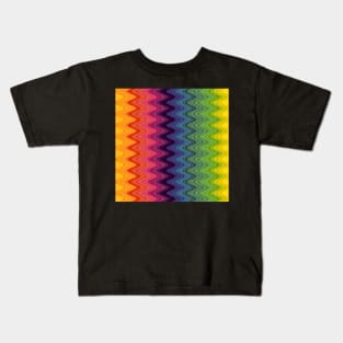 Rainbow waves pattern vertical Kids T-Shirt